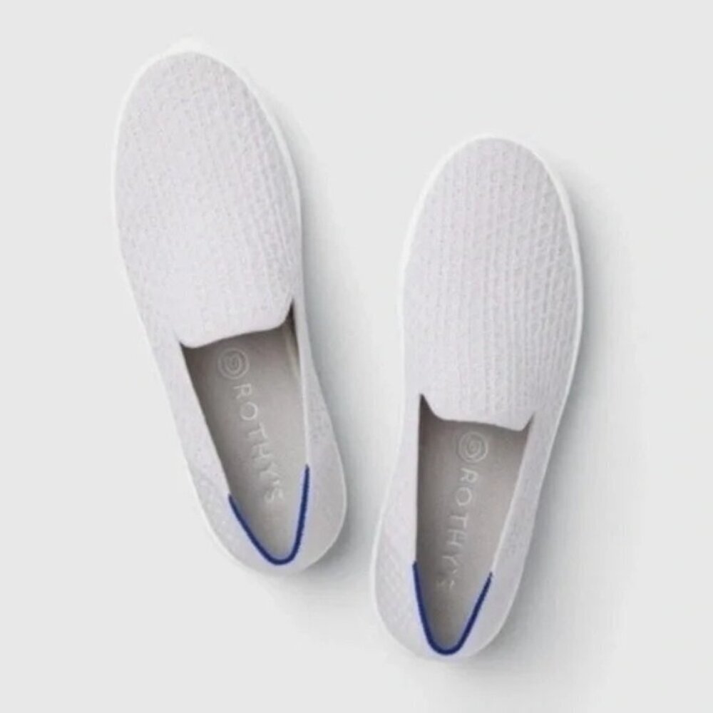 Rothy’s the Sneaker Slip On in Salt Honeycomb Size 8.5
